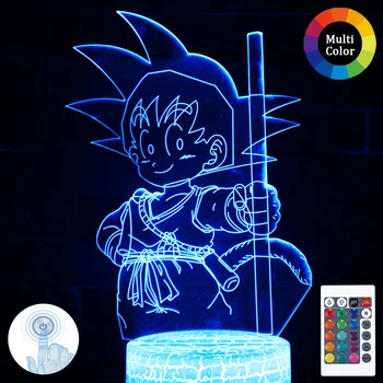 

Goku Figure Child Bedroom Decor Nightlight Anime Led Night Lights 3d Illusion Cool Kids Birthday Gift Dragon Ball Lamp G10