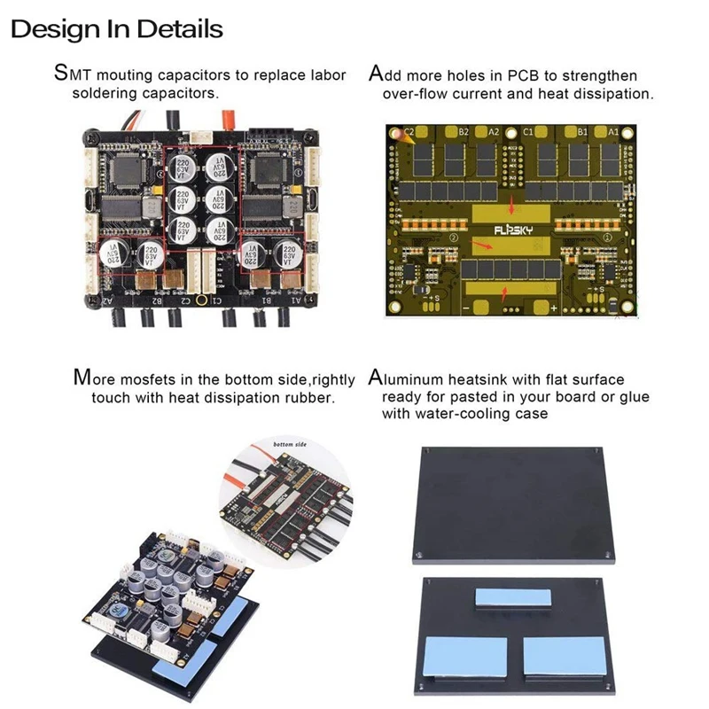 V4.2 плюс двойной Fsesc 100A Esc электронный контроль скорости с Bec радиатором для электрического скейтборда Rc автомобиля лодки электровелосипеда