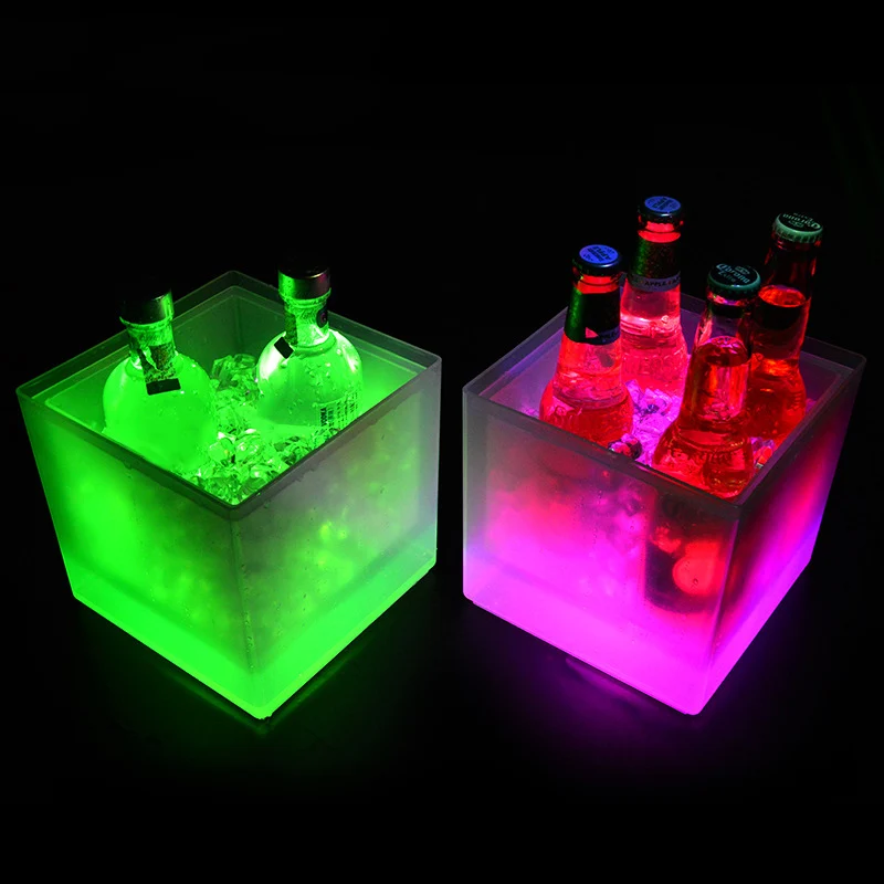 5L LED Ice Bucket Wine Cooler Colors Changing Champagne Wine Bucket for Night Party Home Bar Kitchen Tools ice bucket