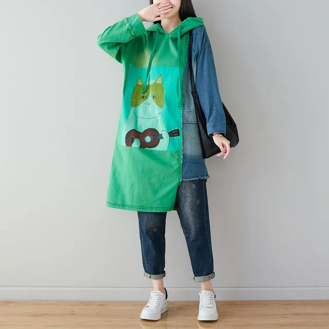 Baggy Patchwork Hooded Sweatshirt 18