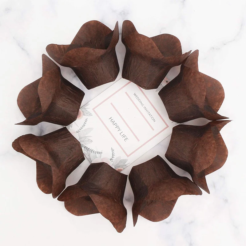 100 Pieces Lotus Baking Cupcake Muffin Liner Tissue, Baking Cup, Cake Stand, Muffin Liners, Home Party Bakery Use, Brown