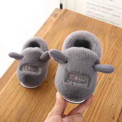 Toddler Autumn And Winter Sneakers Infant Kids Warm unicorn Shape Shoes Boys Girls Plush Soft-Soled Slippers - Цвет: p