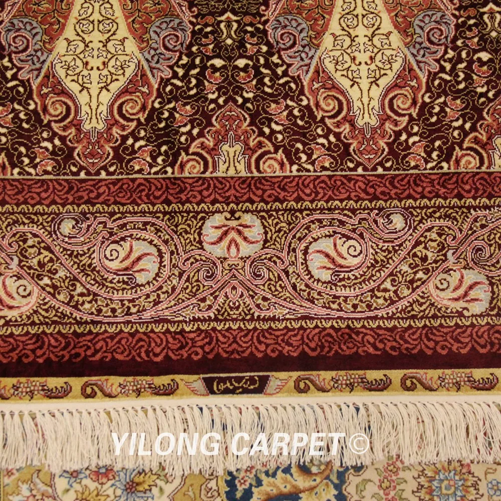 YILONG 4'x6' Perisan Шелковый Vantage ковер античный Восточный ручной работы роскошная вилла ковры(ZQG109A