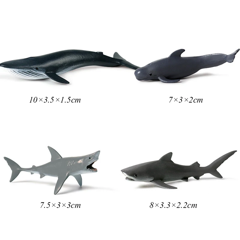 Детская Океаническая и морская жизнь, Игрушечная модель животного, большая белая акула, Кит, Акула, модель, развивающая игрушка, игрушка в виде акулы для мальчиков - Цвет: L-1Set