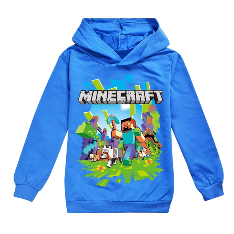 Для маленьких мальчиков Minecrafting одежда для свитера детей Модная с длинными