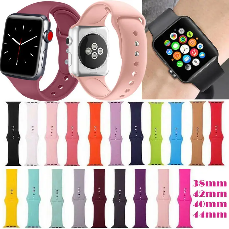 Новый ремешок для Apple Watch band 38 мм 42 мм iWatch 4 band 44 мм 40 мм спортивный силиконовый ремень браслет Apple watch 4 3 2 1 Аксессуары