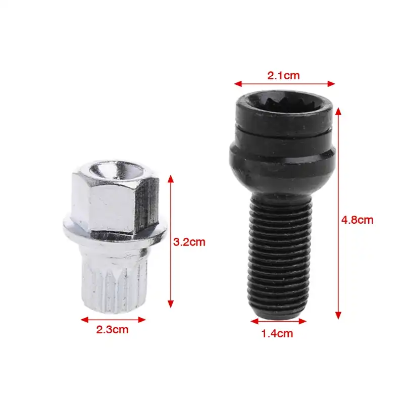 Negro Tuerca De La Rueda Perno Cubre para caber AUDI A6 S6 conjunto de 20 con llave