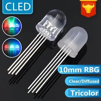 

RGB 10mm multicolor led diode round package full-color DIP LED Common cathode/anode(CE&Rosh)
