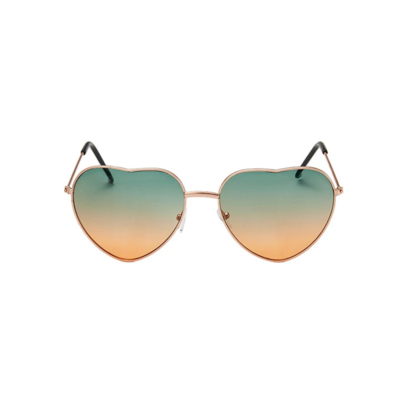 

Fashion Metal Frame Sunglasses Heart Shaped Sunglasses Women Brand Designer Lady Metal Reflective