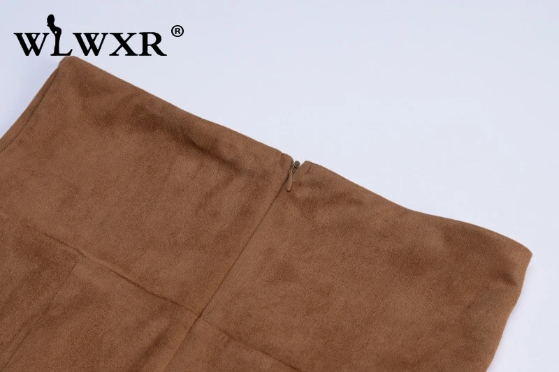 WLWXR, искусственная замша, кожа, сексуальные, Облегающие юбки для женщин,, Сплит, эластичная, высокая талия, юбка-карандаш, для офиса, для женщин, юбка миди