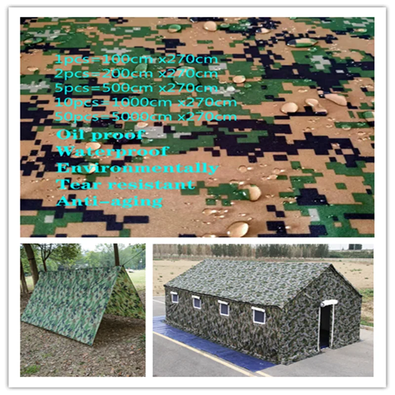 Polyester oxford fabric, sunscreen, rain shelter, camouflage printing, outdoor tent, awning car clothing