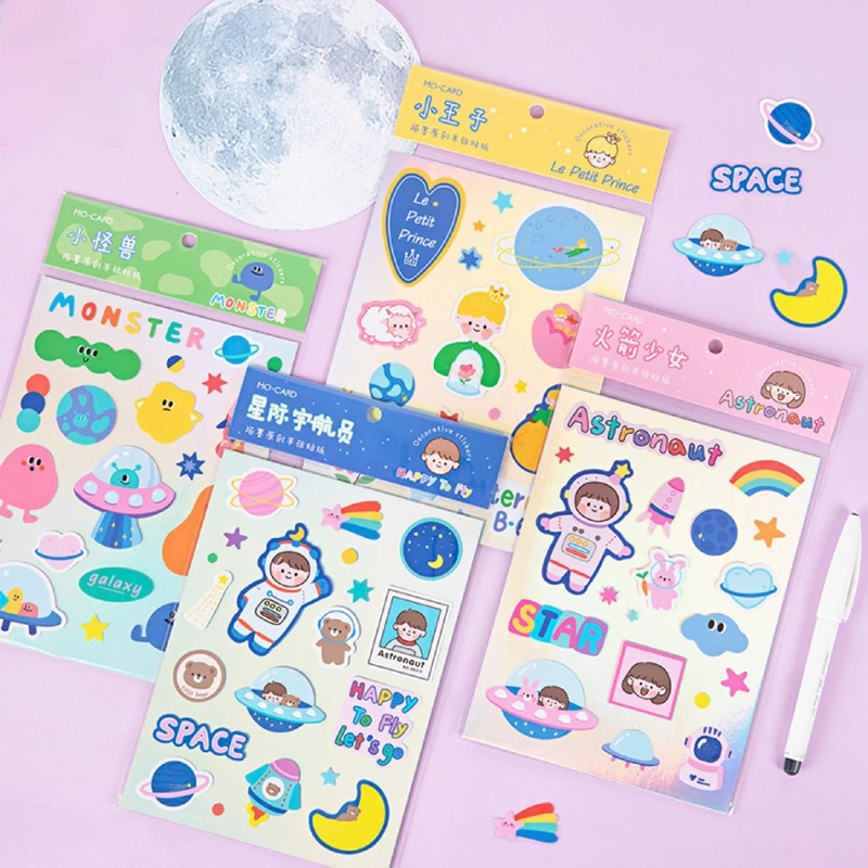 Kawaii Счастливая звезда серия наклеек наклейка девушка DIY дневник альбом Стик
