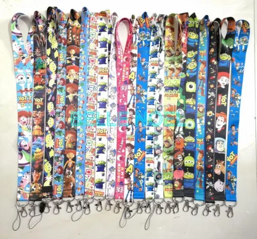 

new lot 50pcs Popular Toy story DIY Key Lanyard Badge ID Cards Holders Neck Straps with Keyring Gifts Party Favors