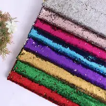 130 см x 50 см Реверсивный Русалка рыбья чешуя блесток ткань зеленый/розовое золото блесток ткань с пайетками для платьев/бикини/наволочки