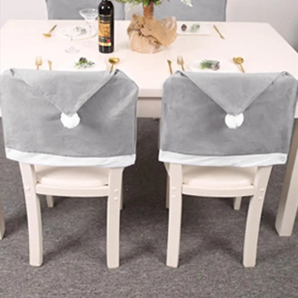 

Christmas Removable Santa Hat Chair Seat Cover Xmas Home Party Dinner Decor