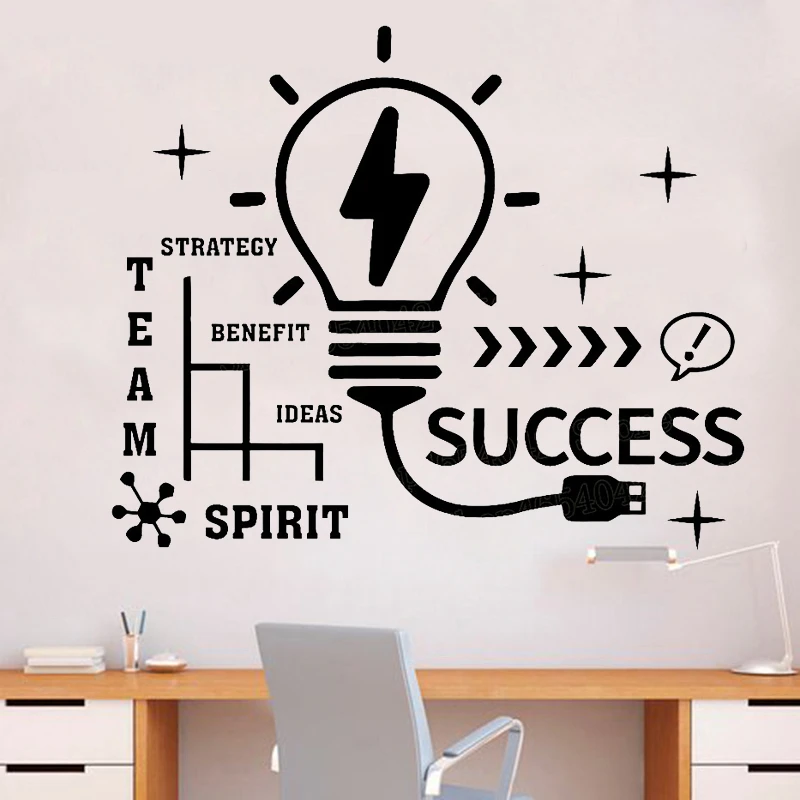 Success Motivation Wall Sticker Idea Teamwork Creative Office Room  Decoration Inspire Mural Decals Self Adhesive Decor Hy553 - Wall Stickers -  AliExpress