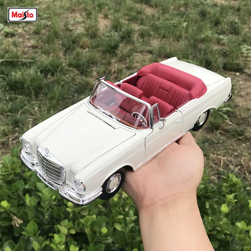 

Модель автомобиля Maisto 1:18 1967 Mercedes-Benz 280SE из сплава, модель автомобиля, украшение, коллекция, Подарочная игрушка, литье под давлением модель игрушка для мальчиков