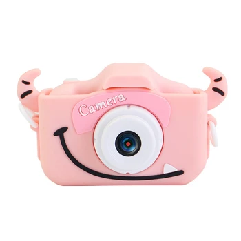

USB Charging Front and Rear Dual 2000W HD Children Camera Mini Cartoon Toy Photo Camera Video Baby Digital Camera-Pink