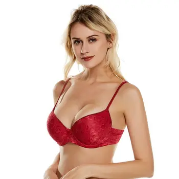 

Floral Sexy Bras Big Szie Push Up Lace Bra Black Plus Size Bralette Lingerie Underwire Bra Large Cup B C D 44D 46D 48D 50D
