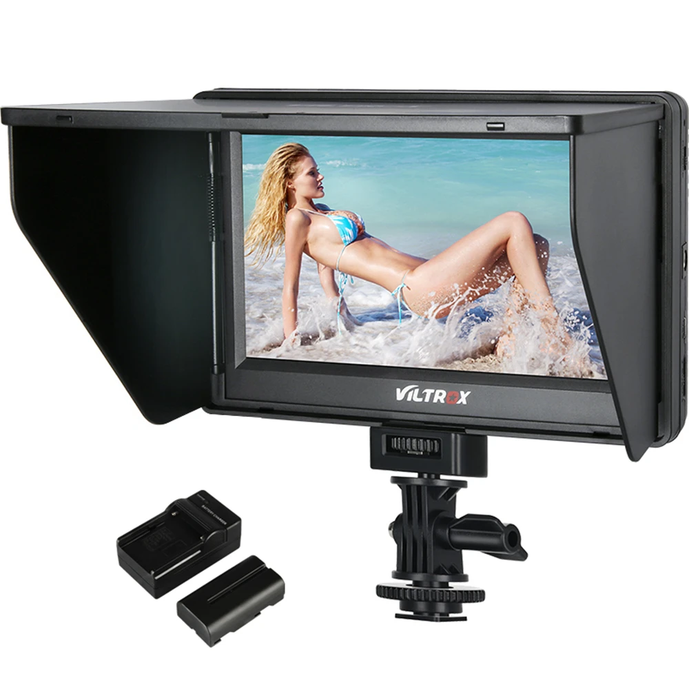 Viltrox 7'' DC-70 II Clip-on HD LCD HDMI AV Input Camera Video Monitor Display & Battery & Charger