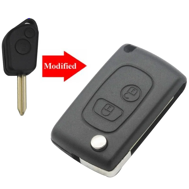 Jingyuqin 2 кнопки дистанционного управления модифицированный Keyless Складной автомобильный ключ крышка для Citroen Elysee Saxo Berlingo Xsara Picasso Автосигнализация