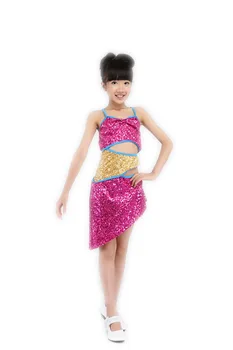 

2018 Top Fashion Sale Gymnastics Leotard For Girls Paillette Female Child Dance Skirt Ballet Clothes Latin Competition Clothing