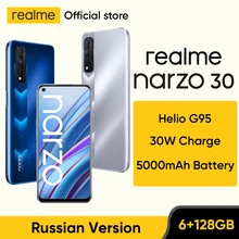 realme narzo 30 Russian Version Smartphone Helio G95 90Hz 6.5" FHD+ inch DotDisplay 5000mAh 48MP Triple Camera 30W Dart Charge