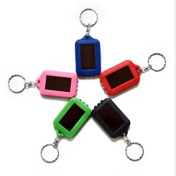 

Kuulee Mini LED Flashlight Solar Energy Powered LED Torch Keychain Lamp Light random color