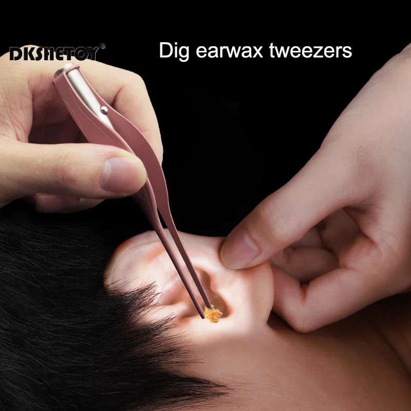 Baby Ear Cleaner Tweezer Soft Ear Picks LED Flash Light Ear Wax Curette Picker Ear Cleaning Tools Ear wax Dig removal Earpick 3