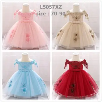 

24 Baby Girl Birthday Dress noble and elegant floral beaded dress lace side evening dress shooting wedding dress