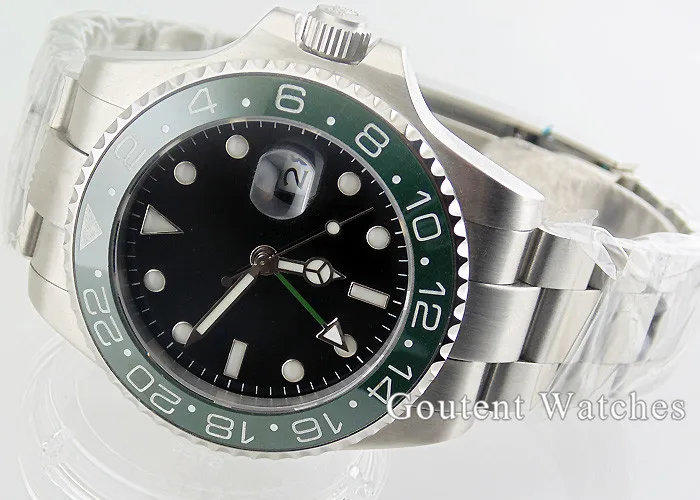 

Parnis Sterile Watch 43mm GMT mens watch Black dial Sapphire Glass watch Deployment Date Automatic Men Watch