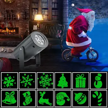 

12 Switchable Pattern Christmas Laser Projector LED Lamp Waterproof Projection Lamp Xmas Landscape Light For Christmas KTV Party