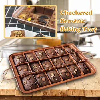 

Brownie Pan Non Stick Cake Baking Pans with Dividers 18 Pre-slice Brownie Baking Tray Bakeware HUG-Deals