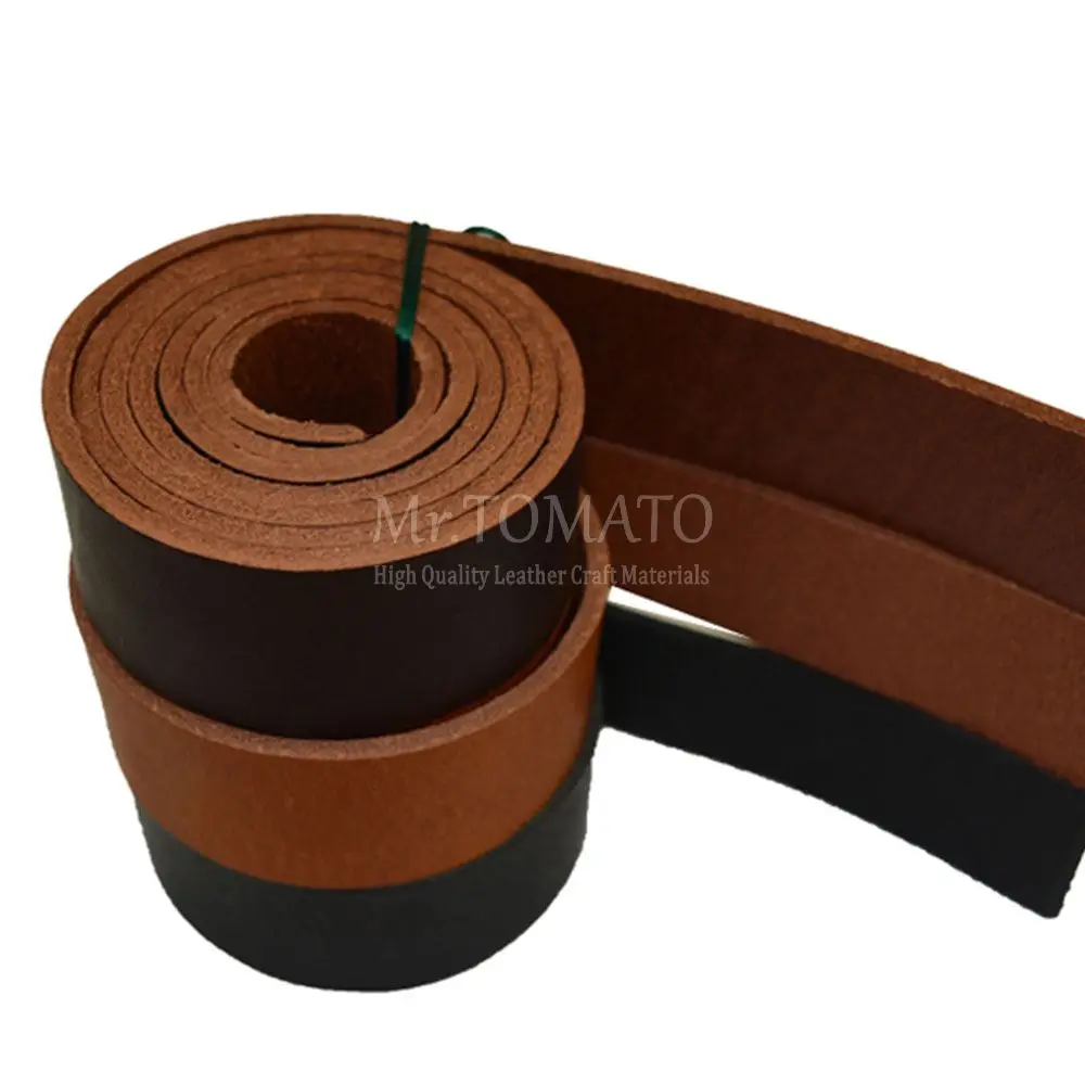 Natural Leather Brown Purse Strap Leather Italian Flat Calf Leather Strips  Cowhide Leather Craft for Belt
