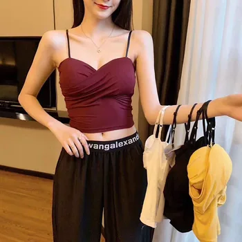 

Women Camisoles Wireless Seamless Padded Solid Tank Top Beauty Back Sexy Bottoming Vest Y7