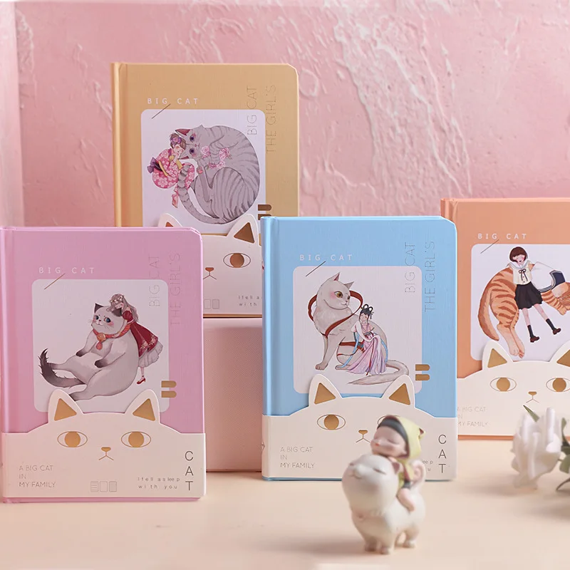 

Girl And Cat Friend Cute Warm Hardcover Diary Book 13*18cm 196P Blank+Lined+Girded Paper Free Shipping