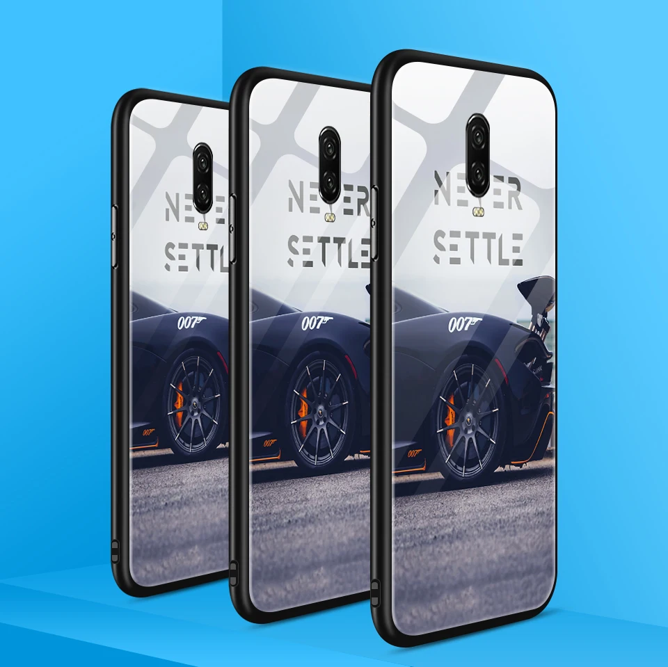Для OnePlus 6 6-7 лет, 7Pro звездным узором закаленное Стекло чехол для телефона для 1+ 6 6-7 лет, полный защитный TPU силиконовая окантовкка сзади жесткий корпус