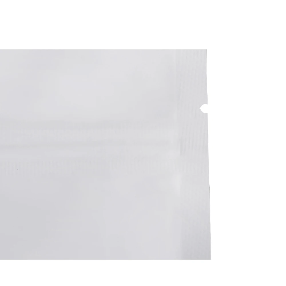 Mylar Stand Bags 100Pcs Matte White Aluminum Mylar Foil Zip Lock Stand Up Bag Self Seal Tear Notch Reusable Doypack Food Snack Chocolate Pouches
