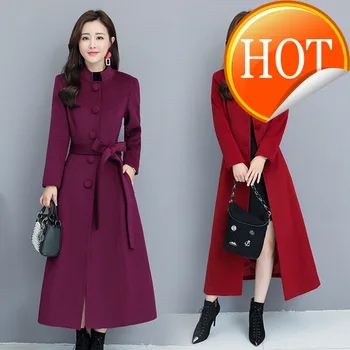 

Coat Female Woolen Jacket Winter Coat Women Clothes 2020 Thicken Long Trench Coat Female Vintage Outwear Abrigo Mujer MY
