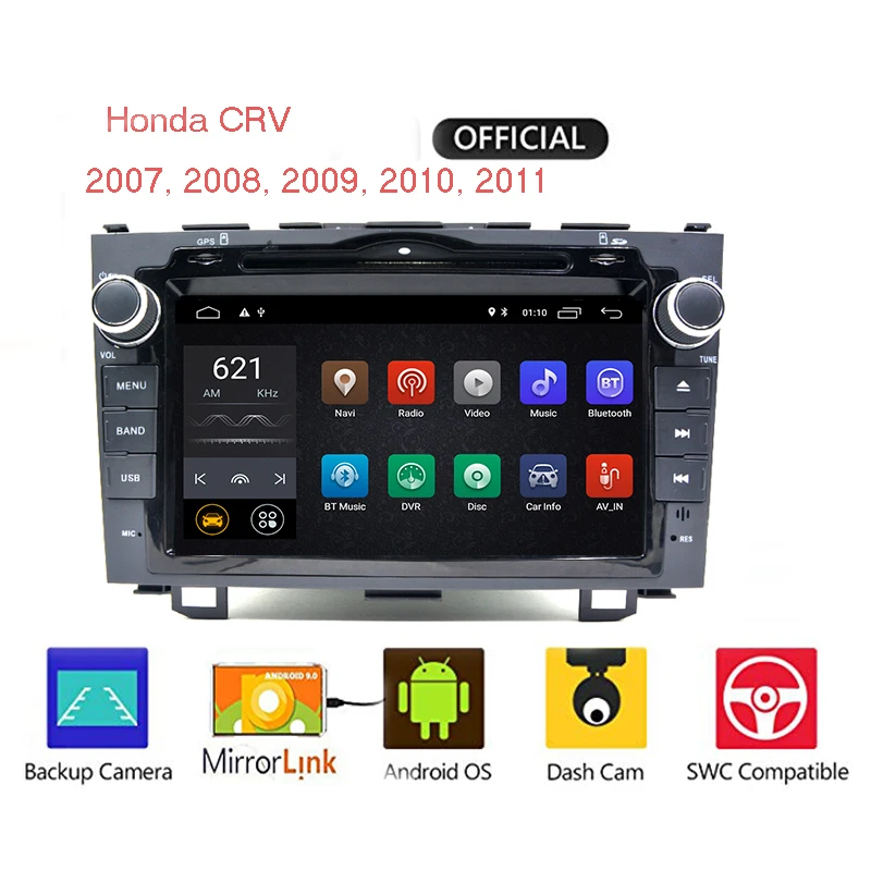 Cheap 2G+16G  Android 9.0 4G auto Radio Multimedia reproductor de Audio Navi GPS 2 Din for honda CRV CR-V 3, 2006, 2007, 2008, 2009- 1