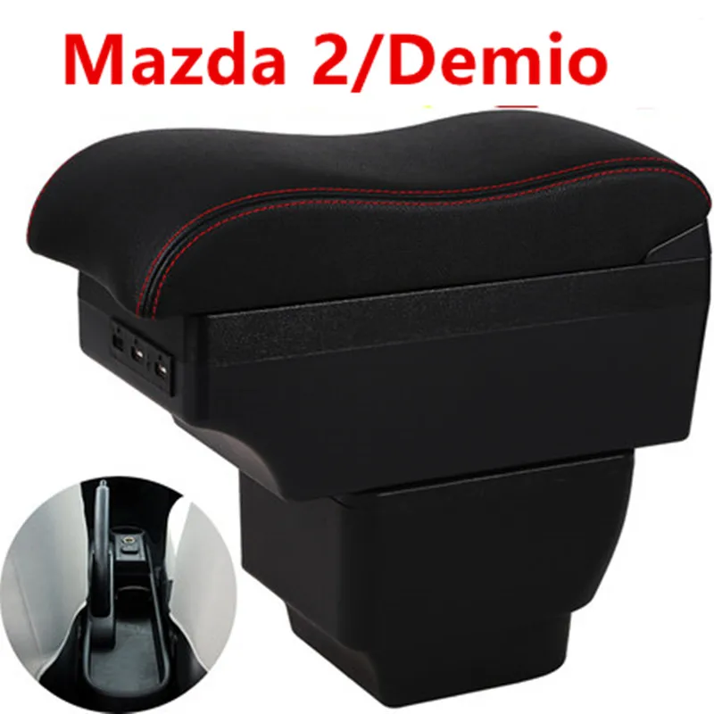 

For Mazda 2/Demio/Mazda2 armrest box central Store content box interior Armrest Storage cup holder car-styling accessories