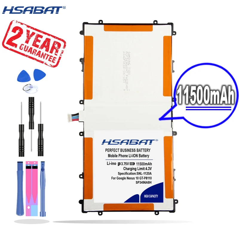 Новые поступления [HSABAT] 11500 мА/ч SP3496A8H запасная батарея для Samsung Google Nexus 10 GT-P8110 HA32ARB
