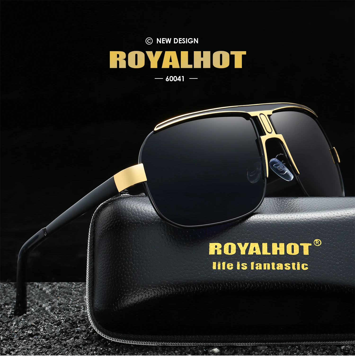 RoyalHot, мужские, женские, поляризационные, сплав, квадратная оправа, негабаритная оправа, солнцезащитные очки для вождения, солнцезащитные очки, очки, Oculos masculino, мужские, 60041