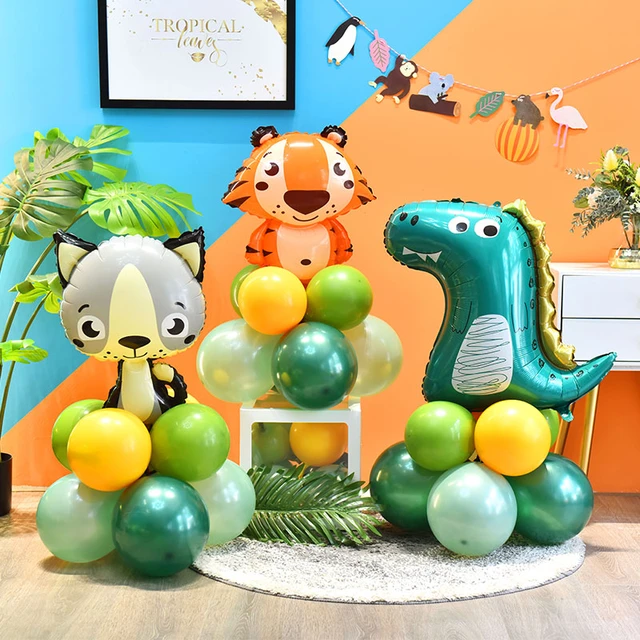 Décoration anniversaire 4 ans - Thema jungle - 36 pièces - Décoration  garçon 