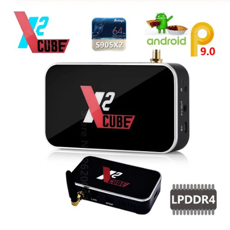 X2cube 2.4G/5G WiFi 1000M LAN Smart Android TV Box Amlogic S905X2 2GB DDR4 16GB eMMC Android 9.0 Set Top Box 4K HD Media Player