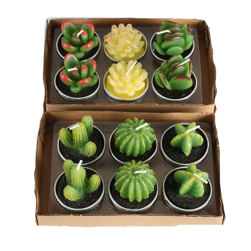 8 Quail 12pcs Smokeless Scented Candle,Home Decor Candle,Succulent Plants Cactus Candle,Wedding Candle,Birthday Candle - Цвет: 8