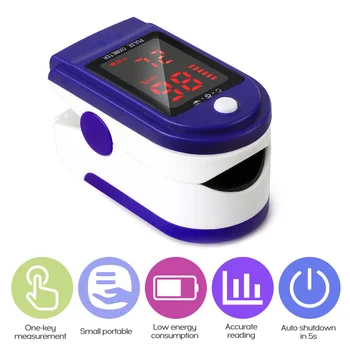 

Fingertip Pulse Oximeter Pulse Rate Saturation Detector Blood Pressure Gauge Measure Device Finger Oximeter Monitor LED Display