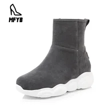 MFYB/женские ботинки; коллекция года; сезон осень-зима; Новая удобная женская обувь на плоской подошве; зимние ботинки с пандой; размеры 34-46