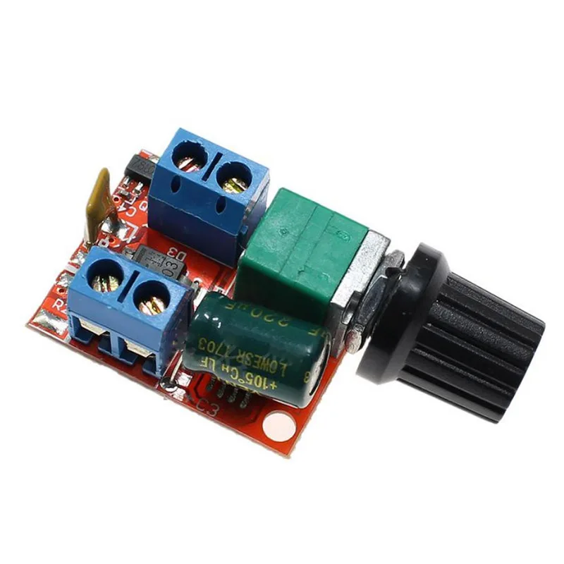 

1pc Mini 5A PWM Max 90W DC Motor Speed Controller Module 3V-35V Speed Control Switch LED Dimmer