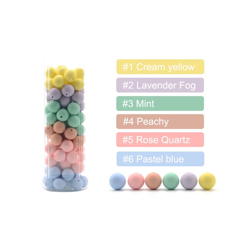 LOFCA 50pcs/lot 12mm Silicone Loose Beads Safe Teether Round Baby Teething Beads DIY Chewable Colorful Teething Infant Teething Toys Baby Teething Toys Silicone Teething Toys Silicone Beads Silicone Teething Beads Silicone Teether